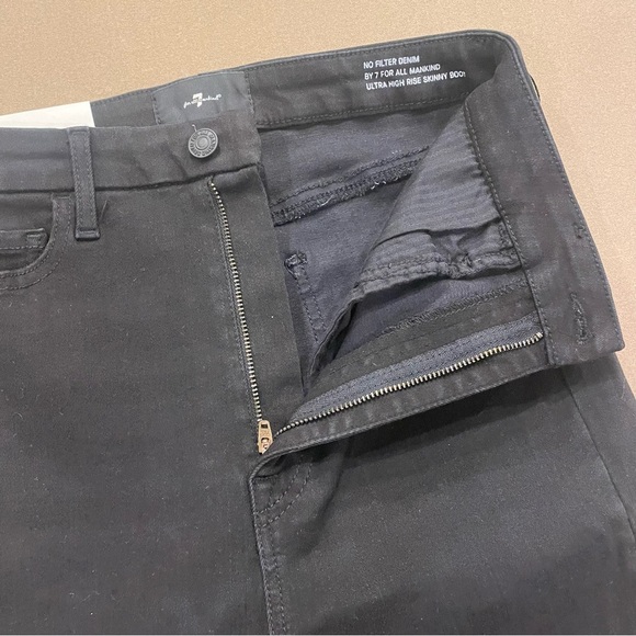 7 For All Mankind Women’s Ultra High Rise Skinny Boot No Filter Denim Sz 28 NWT - Picture 6 of 13